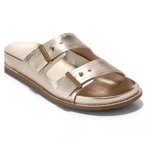 Cole Haan Marisol footbed Metallic Gold Slide Sandals